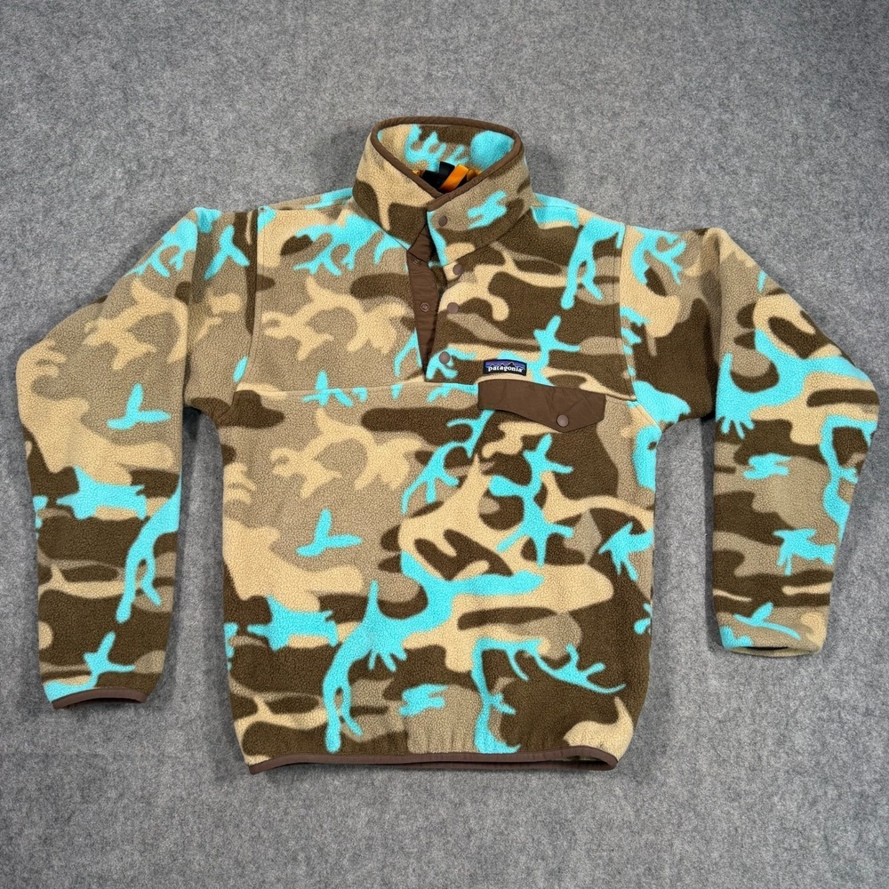 Patagonia Forest Camo Lightweight Synchilla Snap-T Pullover Men's Size XS‎